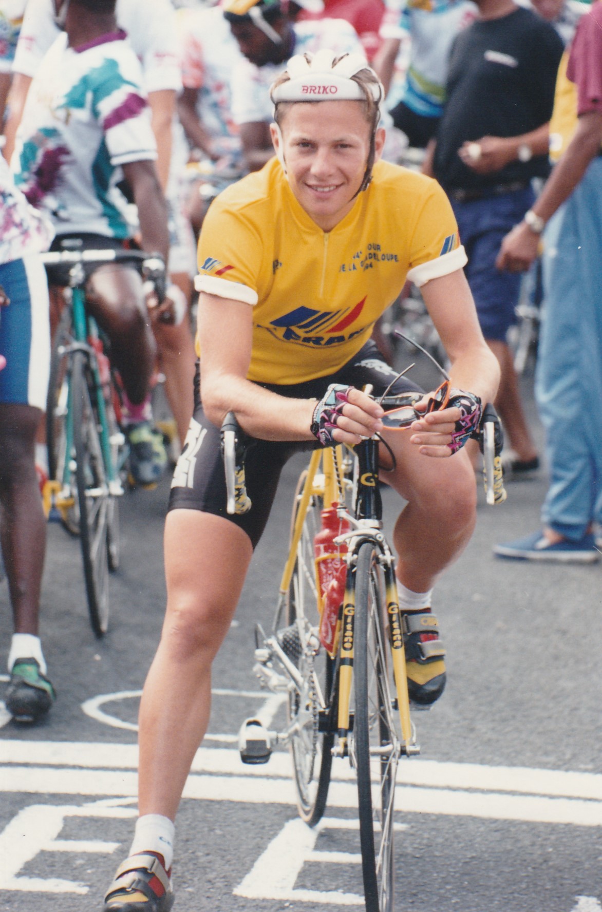 Walter Bénéteau en maillot jaune de leader au Tour de Guadeloupe